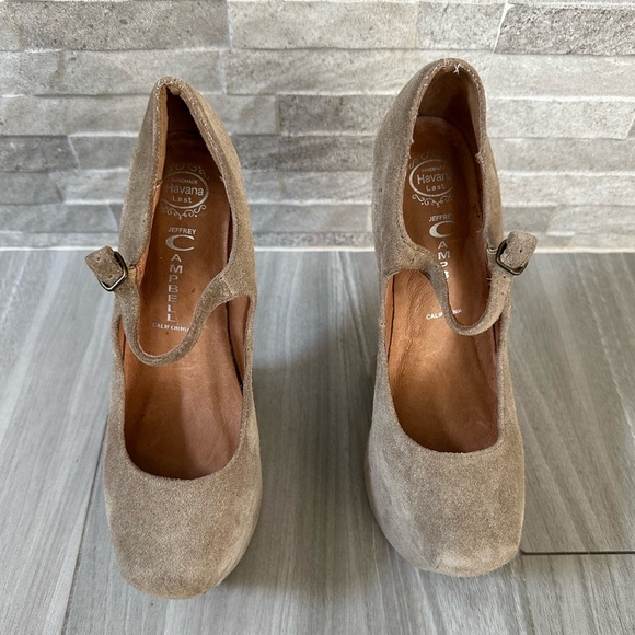 Jeffrey Campbell Nightwalker Platform Shoes- Light Brown Suede- Size 6 - Picture 5 of 12
